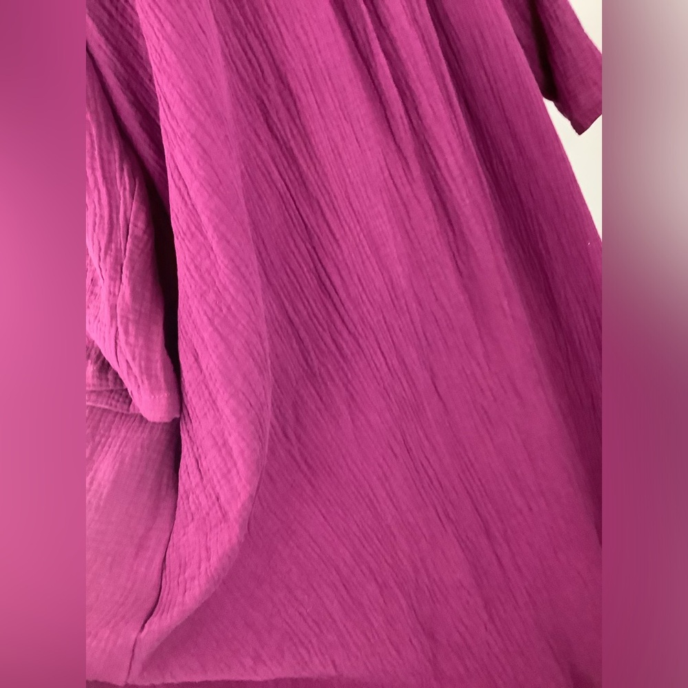 NEW Cotton Oversized caftgan Dress eggplant purple LARGE - Picture 10 of 12